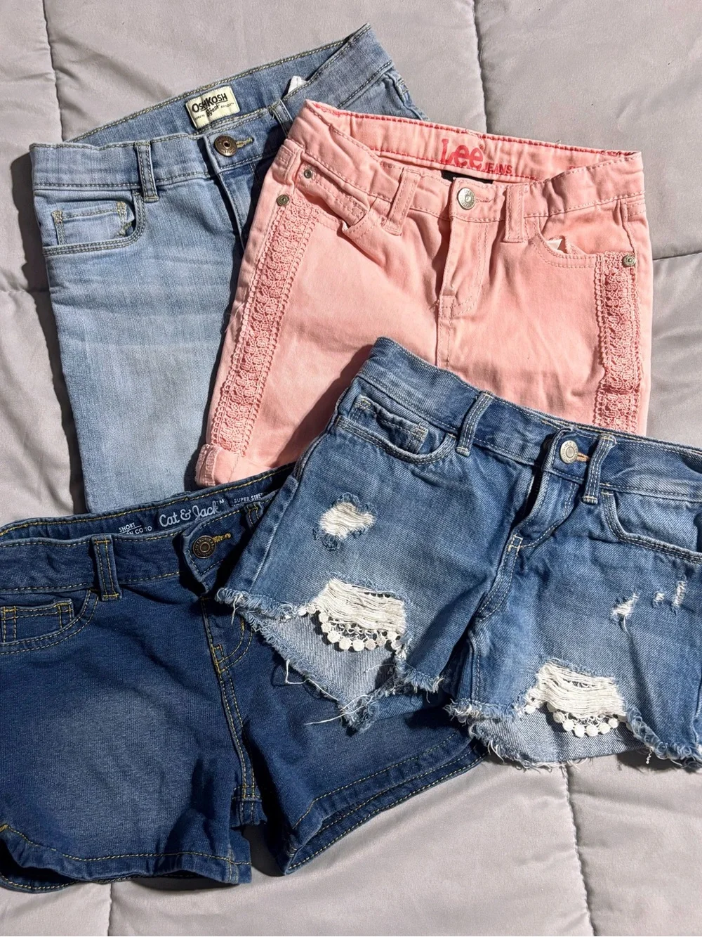 Kids Girls Size 6 Shorts Jeans Denim Bottoms Bundle Oshkosh Lee Old Navy CatJack